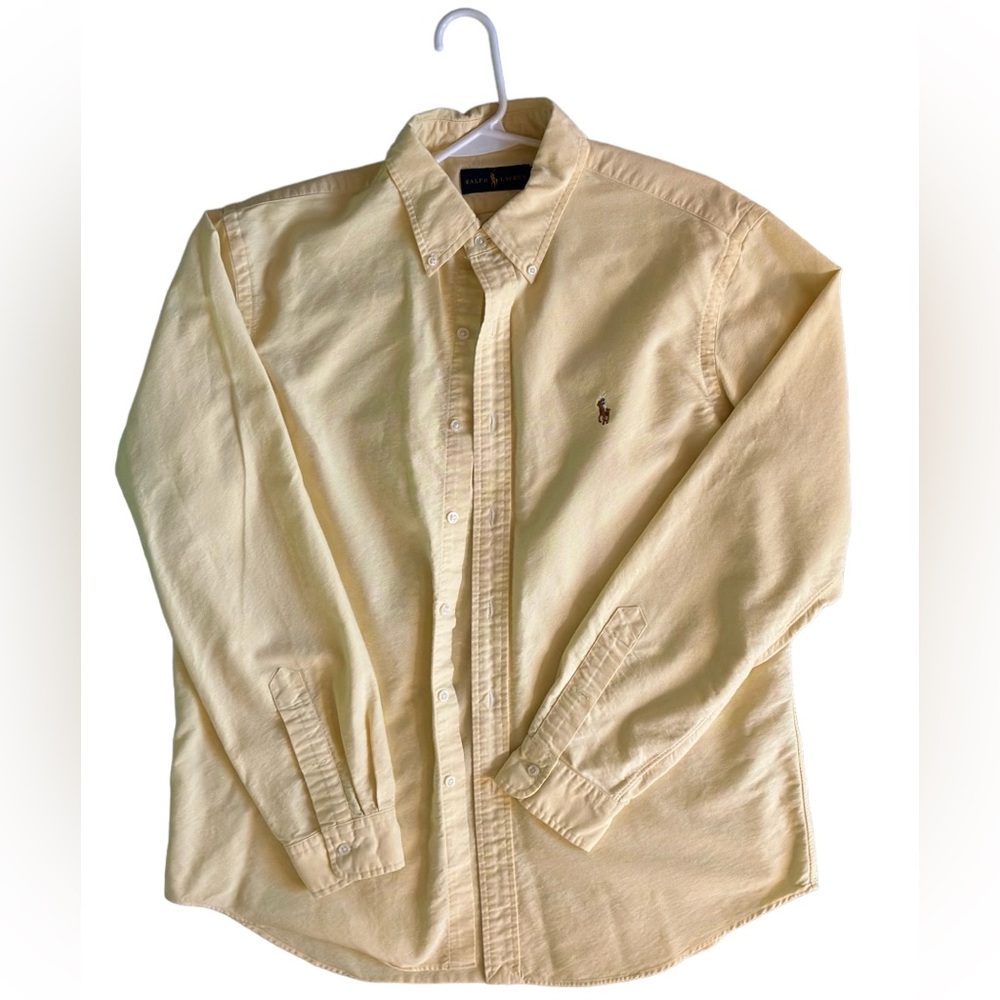 Polo Ralph Lauren Casual Button Down Shirt, Men's L Pastel Bright Yellow